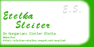 etelka sleiter business card